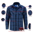 thumbnail image 2 of Daniel Smart Men Cotton Flannel Plaid Shirts - Regular Fit Long Sleeve Button Down Casual Shirts with Front Chest Pockets, 2 of 7