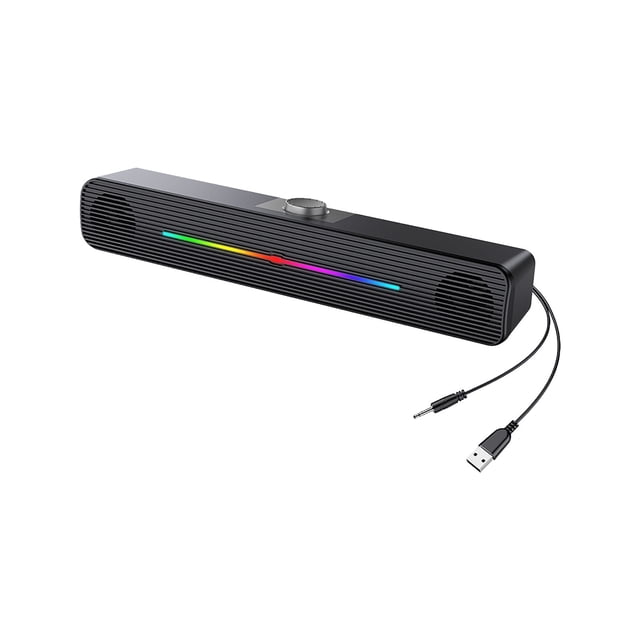 multicolor Computer Speakers Rgb Pc Speakers Usb Powered With 3.5Mm Aux Cable For Pc Laptop Tablet Phone Desktop Audio Sound System