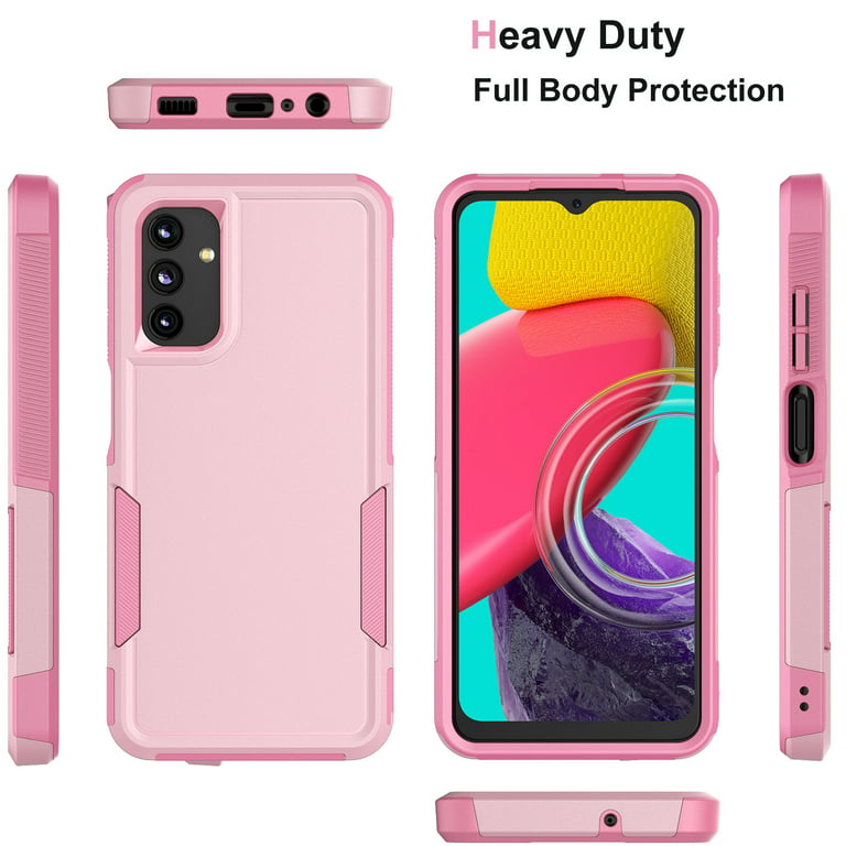 For Samsung Galaxy A14 5G Case, 2 in 1 PC Phone Case for Galaxy A14 5G 6.6  2022 Case, Njjex Rubber & Rugged Shockproof Full Body Protection Case Cover  - Pink 