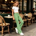 thumbnail image 5 of Chiccall Girls Flare Leggings School Uniform Pants Cotton Breathable Comfy Kids Bell Bottoms Pants Stretchy Casual Clothes for Big Kids, 5 of 7