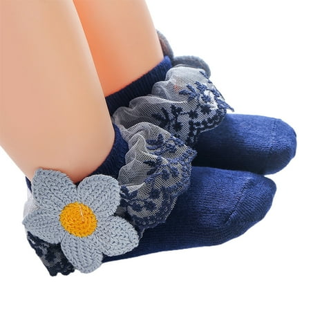 

Kripyery 1Pair Children Socks Chic Exquisite Cotton Feet Warmer Baby Short Socks for Household