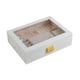 thumbnail image 3 of Caja de exhibición para guardar joyas de cuero sintético multiusos para pulseras y anillos. Elegante. Blanco, 3 of 9