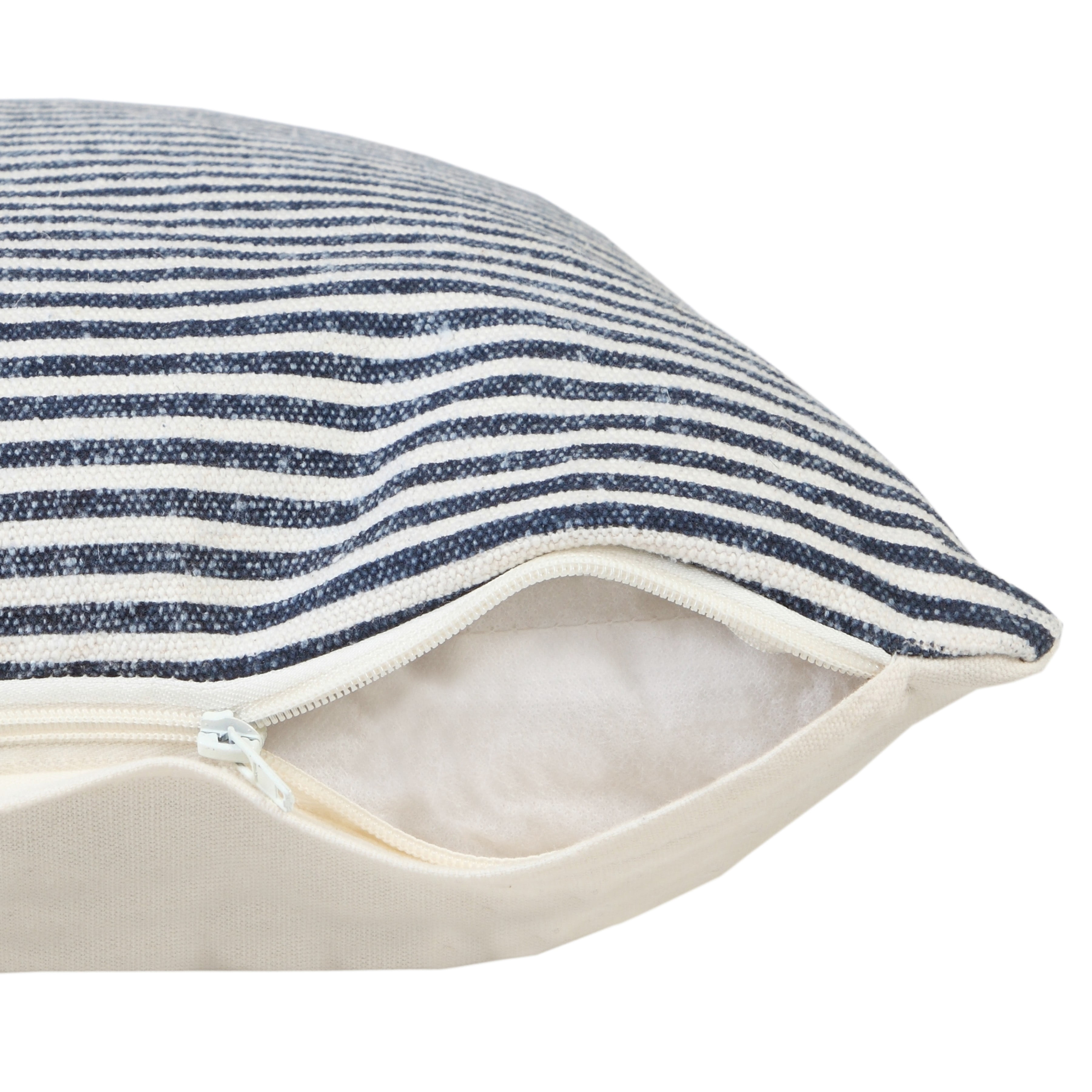 Ox Bay Hampton Set of 2 Striped 20" x 20" Blue/White Cotton Adult Decorative Throw Pillows