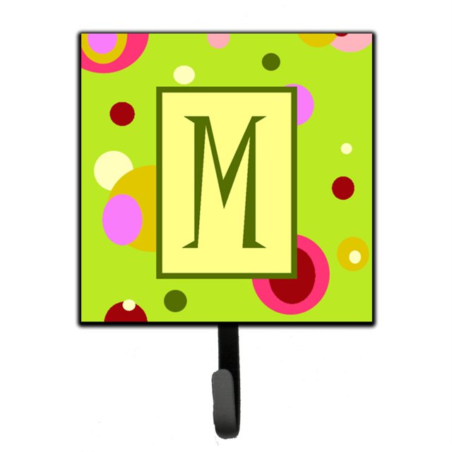 "Treasures CJ1010-MSH4 Letter M Initial Monogram-Green Leash Holder o Key Hook, Small, Multicolor" Caroline's Treasures CJ1010-MSH4