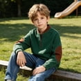 thumbnail image 5 of Hurxie Boy's Quarter Zip Pullover Lightweight Mock Neck Active Tops Kids Sweatshirts, Long Sleeve Golf Shirts School Fall Sports Clothes 160, 5 of 5