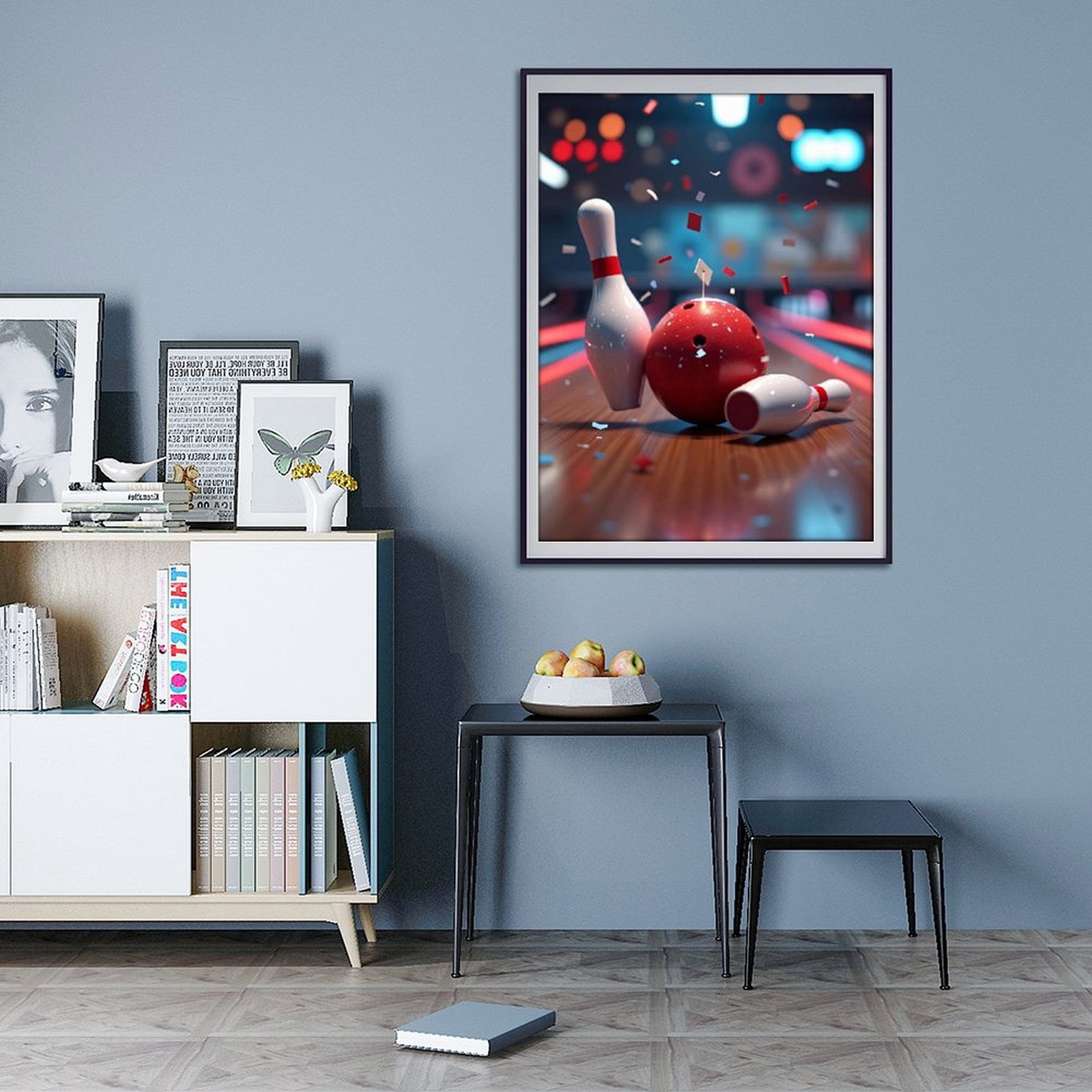 Diamond Art Kits for Adults - Classic Bowling Print No.11 5D Frameless Dimond Painting Kit for Adults Beginner, Round Diamond Kits for Home Wall Decor, Gift for Women