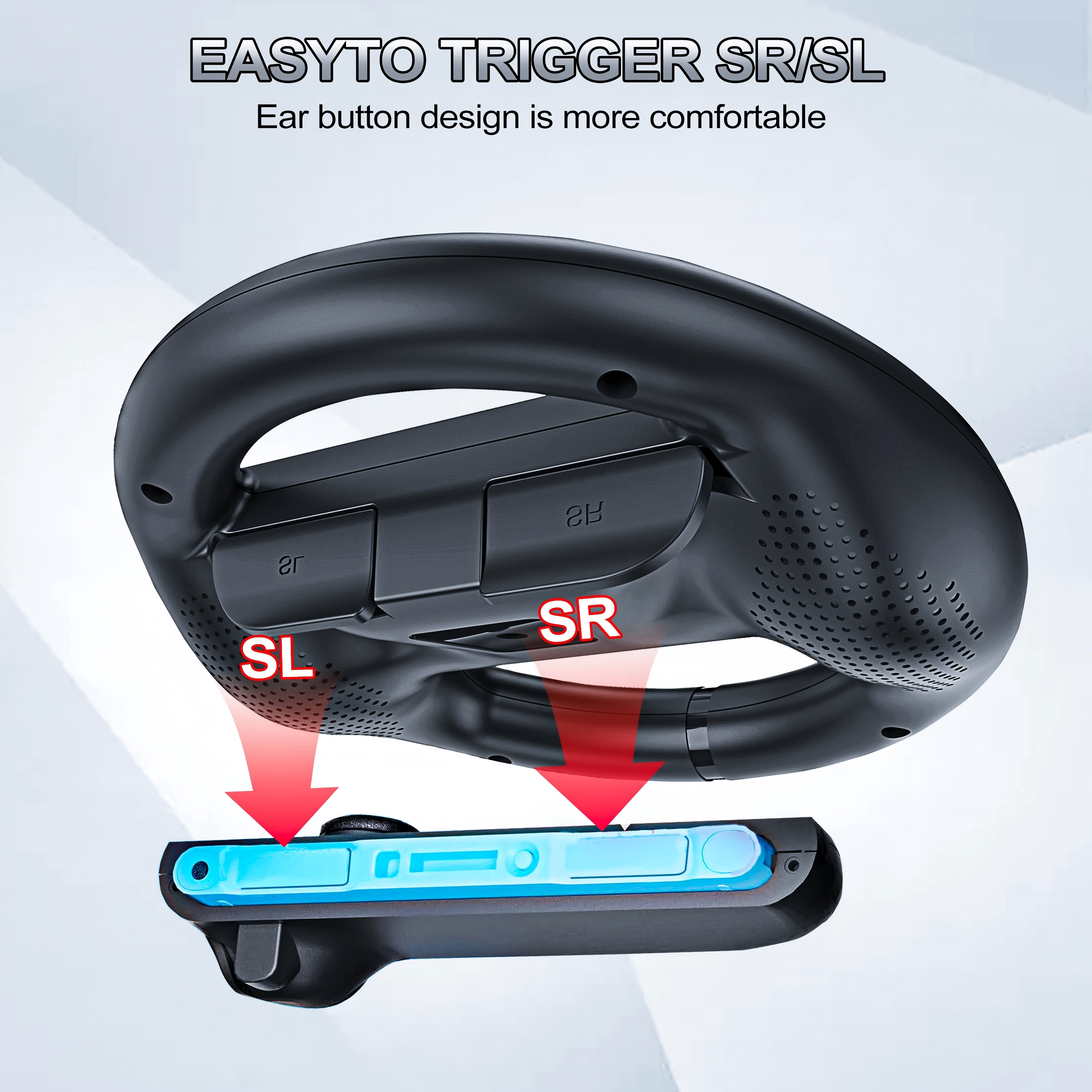 YUOY Joy-Con Grip (2 Pack) & Steering Wheel (2 Pack) for Nintendo