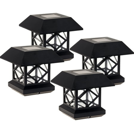 Summit Outdoor Three Light - GreenLighting Outdoor Garden Patio Summit Solar Powered Post Cap Light 4 Pack