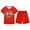 AB203 Red, variant on Tisuna Girls Easter Outfit Set Child Letter Print Short Sleeve Crew Neck Sweatsuit Lightweight Breathable Summer Kids Tops And Shorts Set Size 3-4 Years