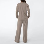 SUNBS Two Piece Sets for Women Fall Outfits Lounge Sets Mock Neck Tops Wide Leg Pants Vacation Travel Airport Outfits