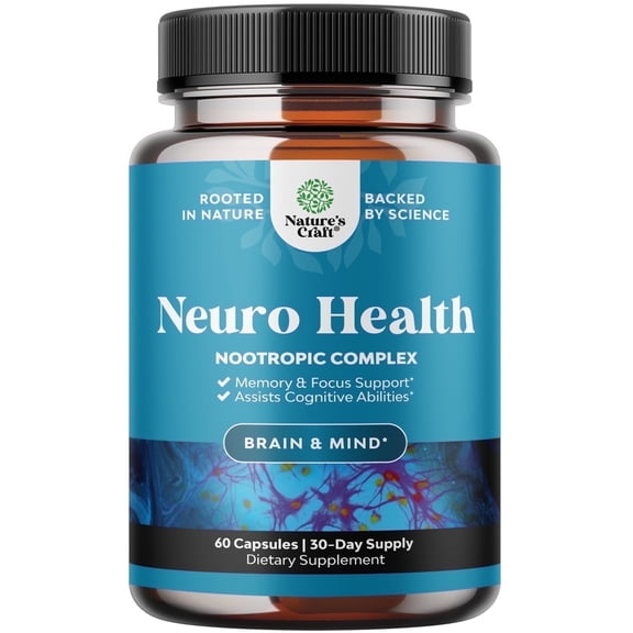 Advanced Nootropics Brain Support Supplement - Synergetic Mental Energy and Focus Support with Brain Vitamins (30 Servings)
