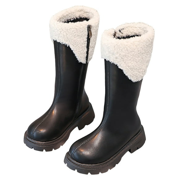 Girls Knee High Boots Toddler Fashion Tall Riding Boot Side Zipper Winter Snow Walking Shoes for Outdoor