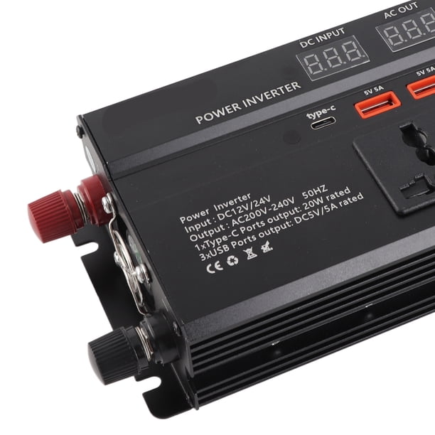 Inversor De Corriente, Convertidor De Potencia 4 Puertos USB 3000W Protección Múltiple Para Mantenimiento