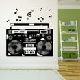thumbnail image 3 of Music Wall Decal Boombox flower Themed with Musical Notes Bedroom Wall Decal for Children Instrument Cute Themed Room Decal - Size: 20 In x 20 In, 3 of 5