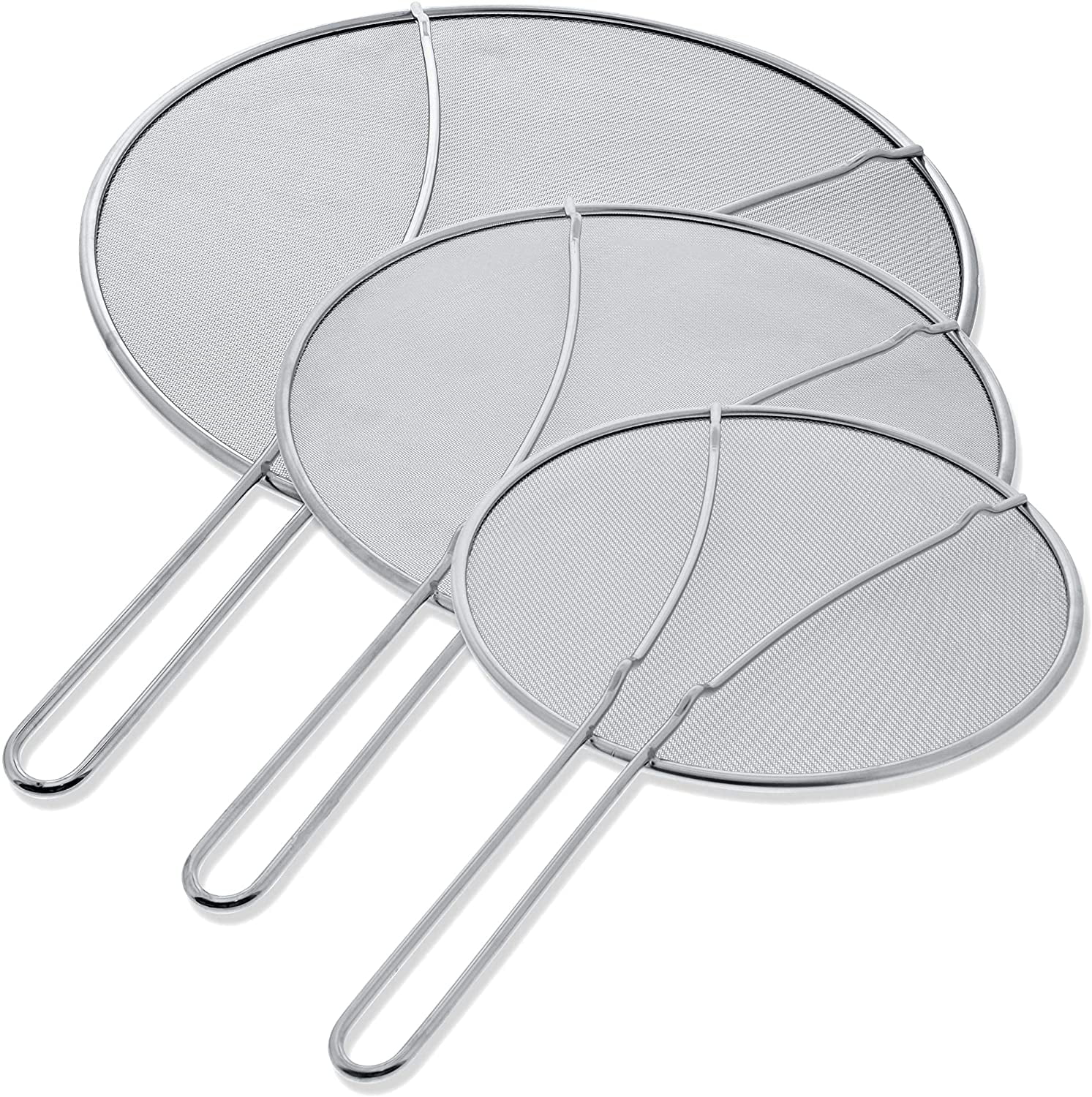 Splatter Screen Guard Strainer for Frying Pan Stainless Steel Fine Mesh Protects 