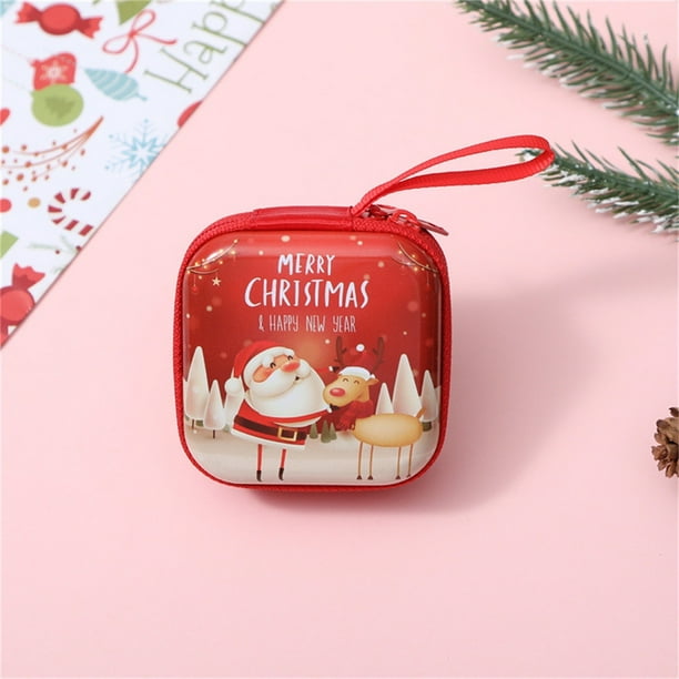 Fiudx Navidad Decoración Navideña, Monedero De Papá Noel, Caja De Auriculares Navideña, Decoración De Embalaje De Dulces