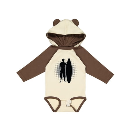 

Inktastic Surfing Retro Vintage Surfer Silhouette Halftone Boys Long Sleeve Baby Bodysuit