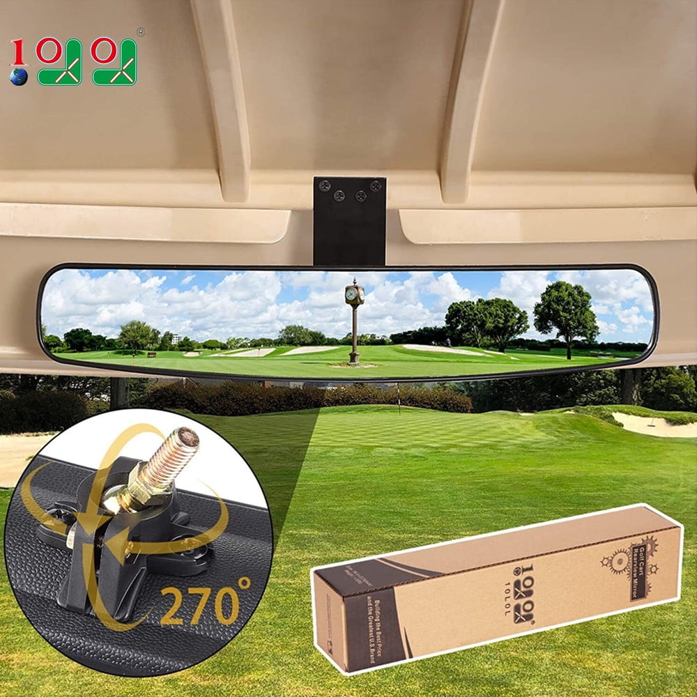 10L0L Golf Cart Rear View Mirror for EZGO Club Car Yamaha,270° Rotation 16.5' Extra Wide Mirror