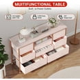 thumbnail image 4 of IDEALHOUSE Pink 8 Drawer Dressers, Modern TV Stand, Entertainment Storage Organizer, Power Station, Large Chest for Living Room, Bedroom, 4 of 7
