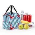 thumbnail image 4 of Pofeuu Red Funny Crab on Blue Stripe Print Lunch Bag Lunch Box Large Capacity Insulated Lunch Bag for Adult, Leakproof Reusable Lunch Tote Bags for Work, 4 of 5