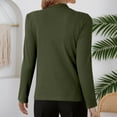 thumbnail image 4 of EDFBUYKRS Women's Plus Size Tie Front Blouse with Long Sleeves, Sizes Xl, 4 of 5