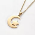 thumbnail image 4 of EOEMY Stainless Steel Set Earring Pendant Necklace Moon Star Gold 17" P772-Default, 4 of 5