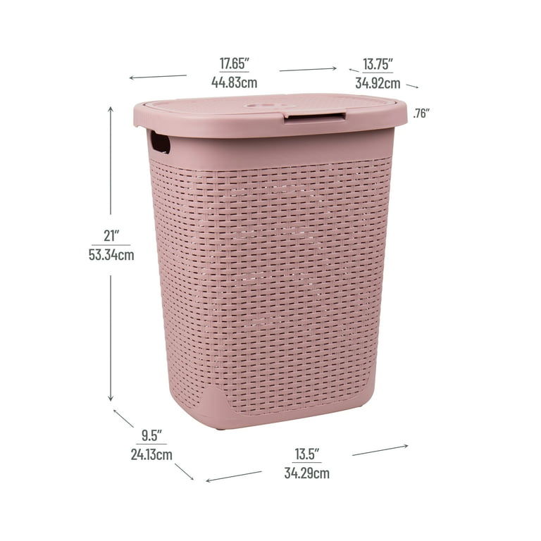 BTERAZ Laundry Basket Hamper With Lid And A Bag 72L Large