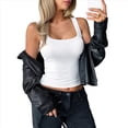 thumbnail image 3 of Camiseta Sin Mangas con Cuello Cuadrado para Mujer, de Doble Capa, Básica, para Entrenamiento de Verano, Informal XL, 3 of 8