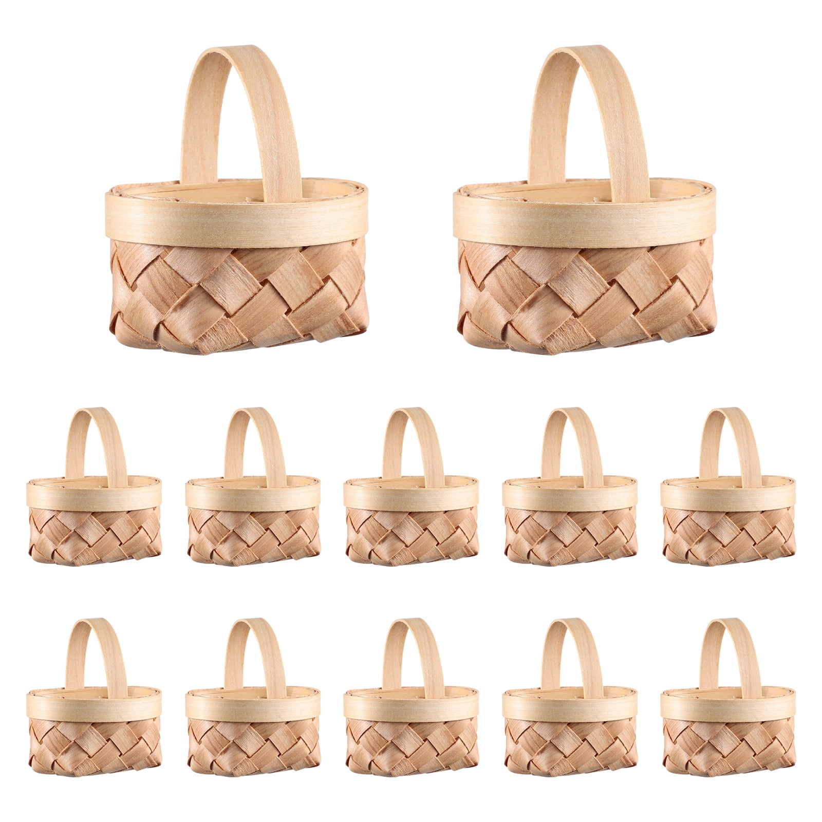 Cabilock 12pcs Small Woven Baskets Wooden Baskets Candy Gift Baskets