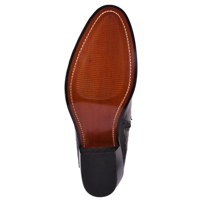 LIBERTYZENO Men's Chelsea Ankle Boots With Side Zipper - Crocodile Leather Retro Dress Shoes, Cuban Heel