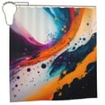 thumbnail image 2 of Fractal Blaze Texture Pattern Shower Curtain, Abstract Waterproof Bath Curtains for Bathroom Decorations, 72 x 72 inches, 2 of 7