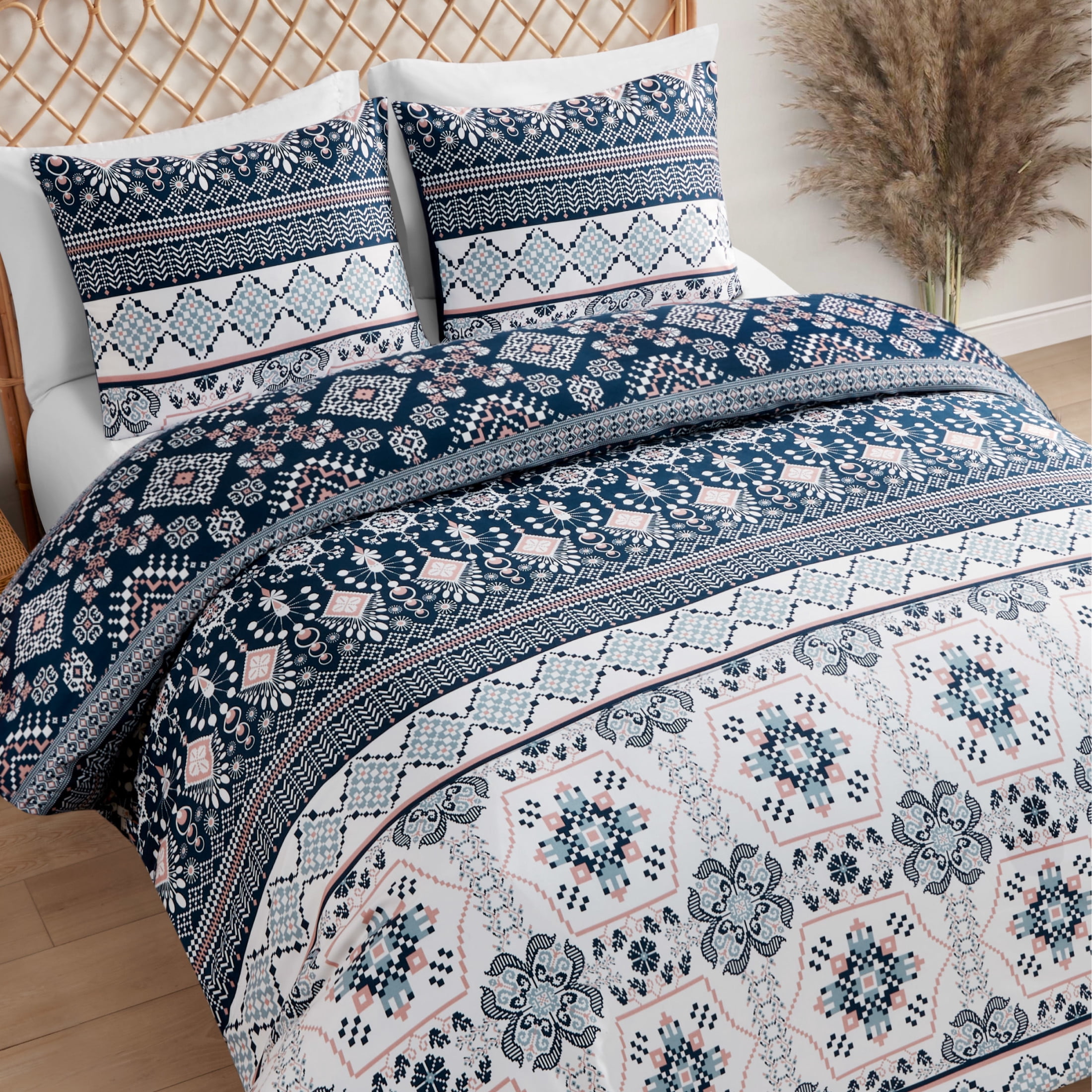 Jessica Simpson Boho Print Duvet Cover Set Twin/Twin XL Size - 2 Piece Set