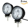 "Phenas 2Pcs 4"" 27W Round Spot LED Work Light Waterproof rate IP67 Super Bright Driving Light for ATV Jeep Wrangler 4x4 Rv Trailer Fishing Boat Tractor Truck, 2 Years Warranty"
