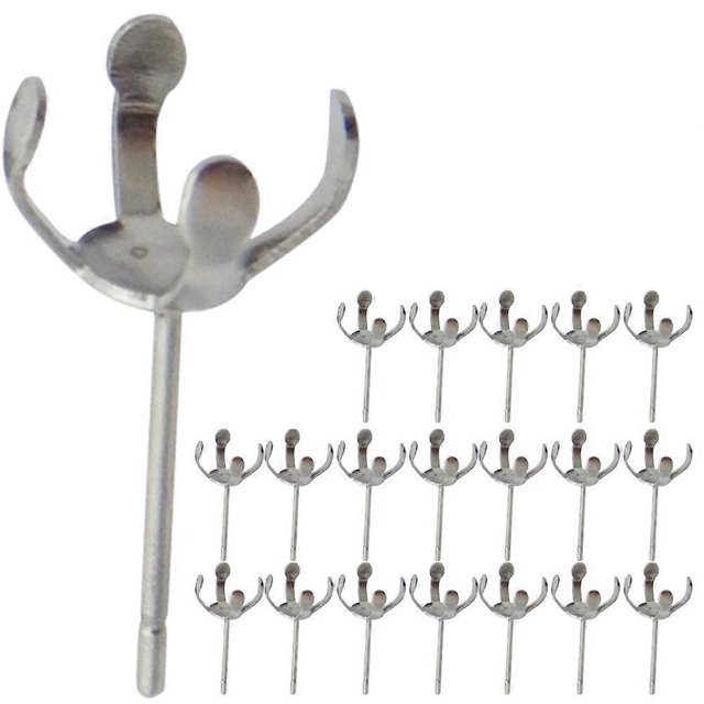 20pcs Ear Stud Posts Claw DIY Earring Accessories Pearl Jewelry Making Supplies for Women