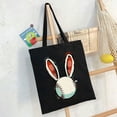 thumbnail image 6 of COMIO Baseball Easter Bunny Ears Easter Eggs Hunting Basket Large Tote Top Handle Shoulder Bags 14.1x15.7in, 6 of 6