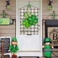 thumbnail image 3 of Welcome St. Patrick''s Day House Flag Double-Sided Lucky Clover Green Shamrocks Leaves Grey Buffalo Plaid Checkered Yard Flags Spring Farmhouse Outdoor Decoration for St. Patrick''s Day, 3 of 6