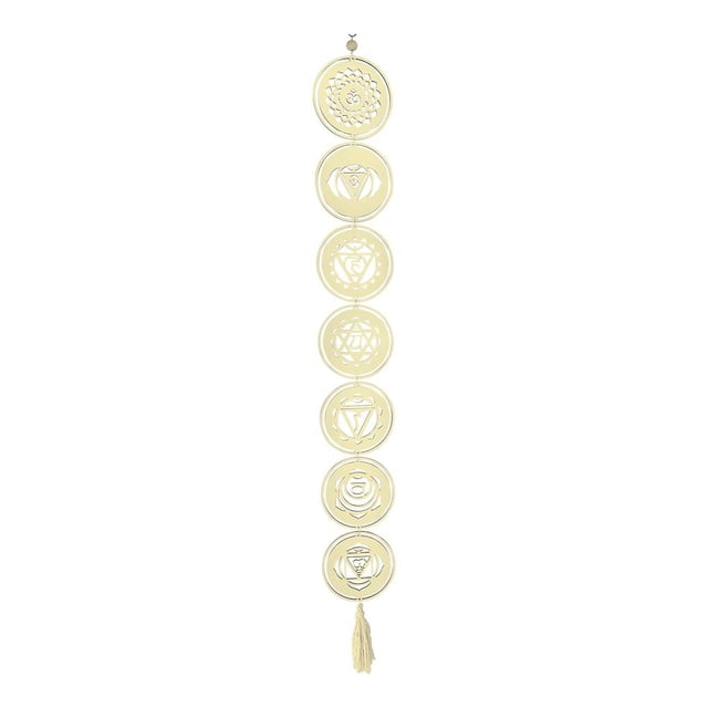 Adorno Colgante De Madera De 7 Chakras, Artesanía De Meditación Bohemia, Guirnalda Decorativa De Chakra, Colgante De Pared Para Dormitorio, Oficina, Sala De Estar Advancent HA019863-00