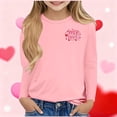 thumbnail image 4 of Fesfesfes Valentines Day Long Sleeve Shirt for Kids Girls Cute Printed Crewneck Blouse Casual Dressy Round Neck Tops for Children Valentine Outfit Holiday Party Wear(Army Green#1,5-6 Years), 4 of 4