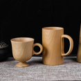 thumbnail image 2 of Tazas de café de madera, jarras de cerveza, taza de madera, taza de té hecha a mano con asa, taza retro, 2 of 5