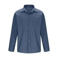 thumbnail image 7 of Txeol Men's Denim Button Down Shirts Lapel Collar Long Sleeve Blouses with Pocket,Blue,L, 7 of 7