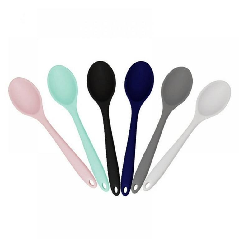 4 Pcs Mixing Spoons for Cooking, 8 Small Silicone Spoons Nonstick Heat  Resistant Kitchen Spoon Silicone Serving Spoon Stirring Spoon for Kitchen