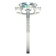 thumbnail image 3 of 2.27 ct Oval Cut Blue Moissanite Halo Engagement Ring for Women in 18K White Gold, 3 of 5
