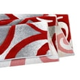 thumbnail image 6 of Emma + Oliver 8'x10' Olefin Accent Rug with Modern Swirl Sculpted Design in Red and Gray with Natural Jute Backing, 6 of 7