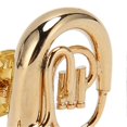 thumbnail image 1 of Brass miniature tuba brooch, elegant mini musical instrument brooch for music lover, gold plated, 1 of 1