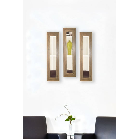 Rayne Brown Barnwood Mirror Panel, Set of 3