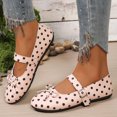 thumbnail image 2 of Women Casual Round Toe Lace Bow Buckle Festival Comfortable Walking Shoes Flat Ballet Style On Lightweight Breathable Non Daily Dressy, 2 of 9