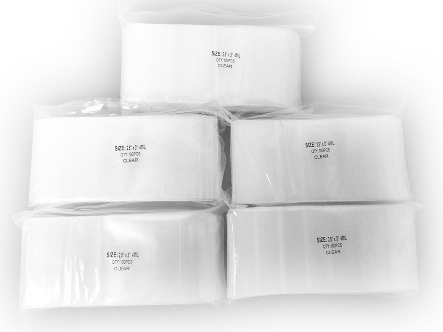100 Ziplock Sealable 2" x 3" Poly Bags 2mm Thick 