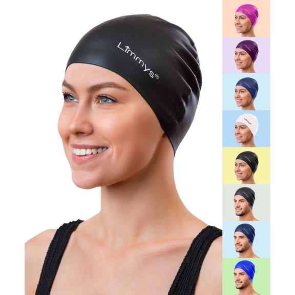 Limmys Premium Swim Cap for Adults – Soft Silicone Swimming Cap for Women & Men – Comfortable, Streamlined Fit, Chlorine Resistant & Hypoallergenic – One Size Fits All