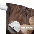 thumbnail image 4 of Swag Valance Curtains for Windows, Baseball Light Filtering Kitchen Curtains with Rod Pocket, Farmhouse Retro Sport Theme Brown Wooden Grain Window Treatment Valances for Living Room, 36x36 - 2 PCS, 4 of 9