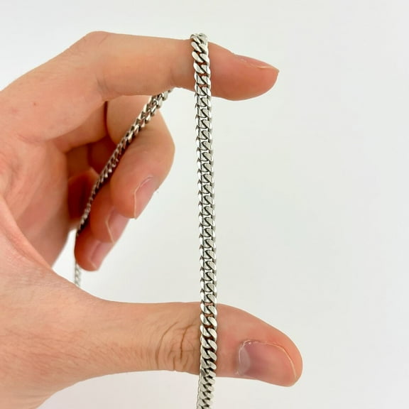 925 Sterling Silver Miami Cuban Link Chain Necklace 4mm 18'' Through 30'' ITALY